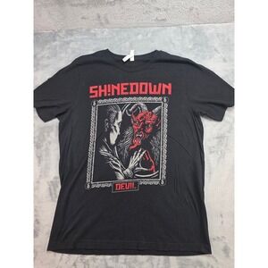 Shinedown Attention Attention World Tour 2019 TShirt Mens XL Black Devil Graphic